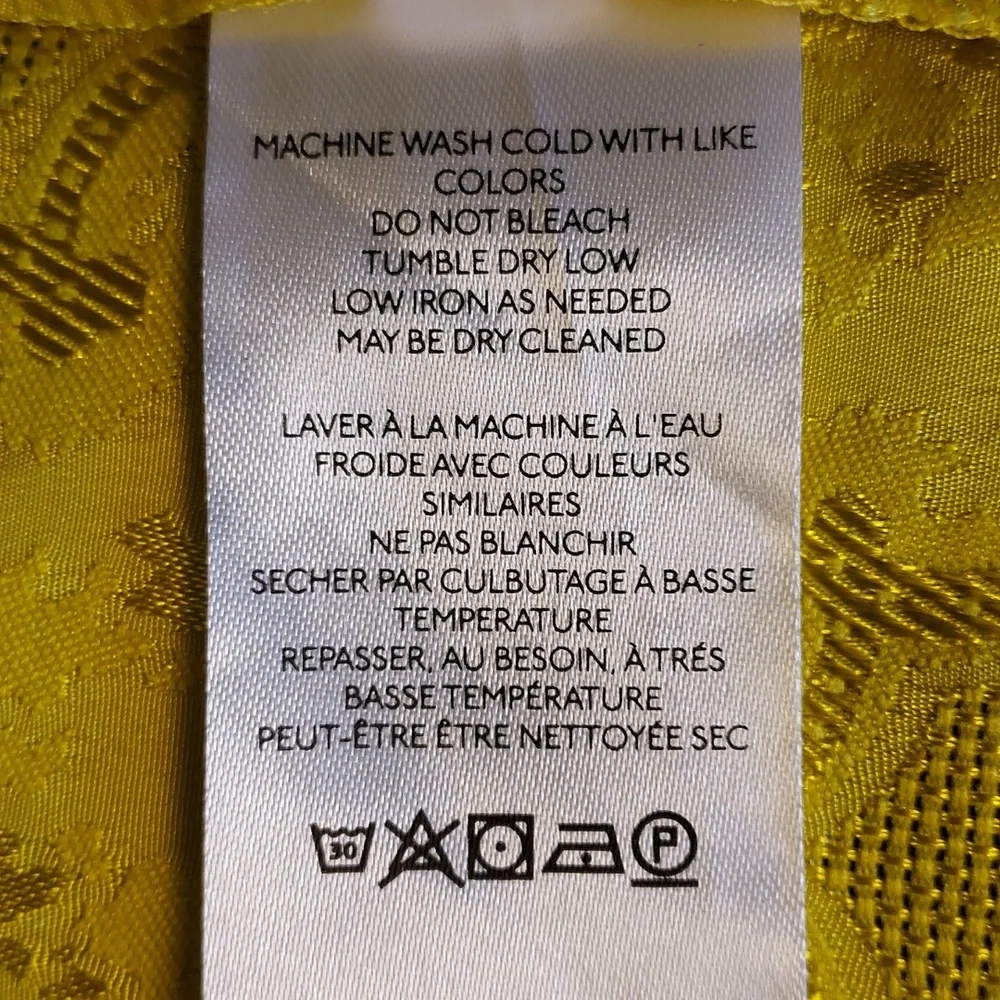 Urban Outfitters Coquette Regencycore Yellow Jacquard Keyhole Back  Mini Dress L - Picture 7 of 8